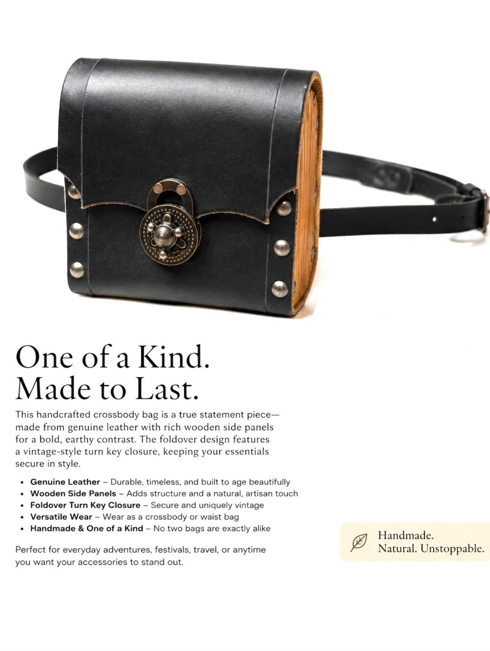 Handmade, Hand Crafted, Artisan, Leather Crossbody Renaisance Midevil, Boho